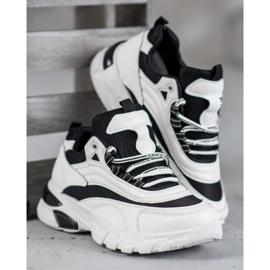 SHELOVET Adidași de modă alb negru 1