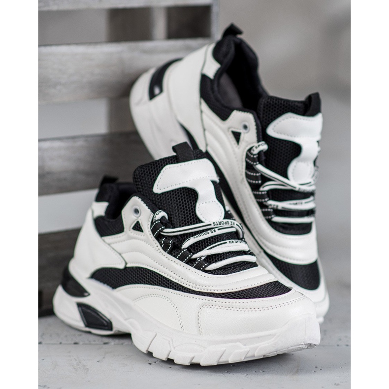 SHELOVET Adidași de modă alb negru 1