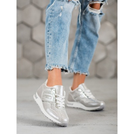 SHELOVET Adidași cu imprimeu șarpe gri 1