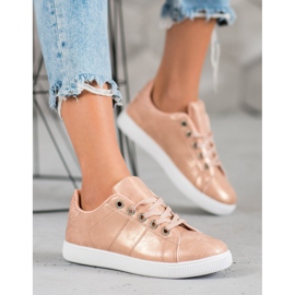 SHELOVET Adidași cu sclipici roz 1