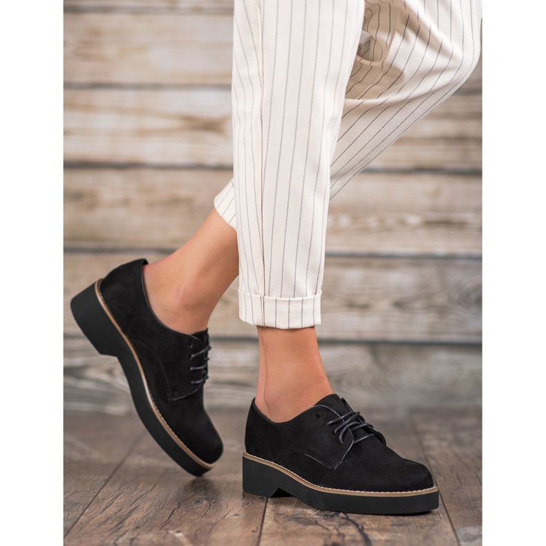 SHELOVET Pantofi din piele neagră negru 2