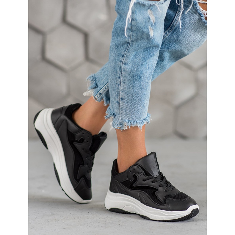 SHELOVET Adidași sportivi negru 1