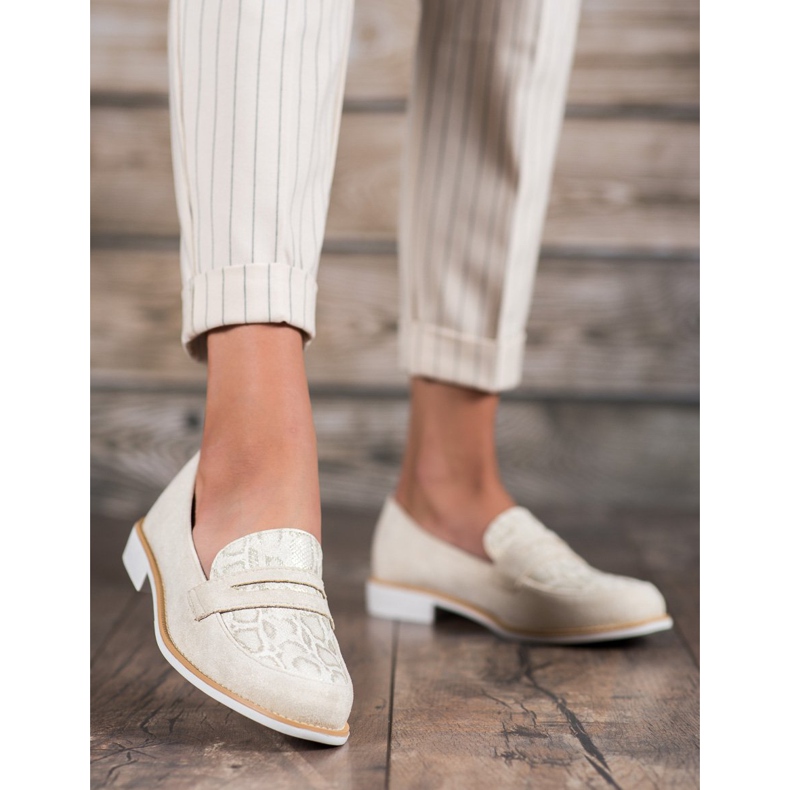 Bestelle Mocasini cu sclipici maro 1