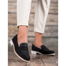 Bestelle Mocasini cu sclipici negru 2