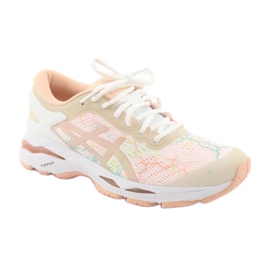 Pantofi de alergare Asics gel Kayano 24 Lite Show W T8A9N-0101 alb maro portocale verde 1