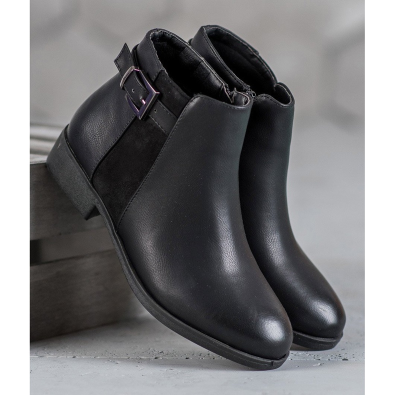 Abloom Cizme cu toc plat negru 1