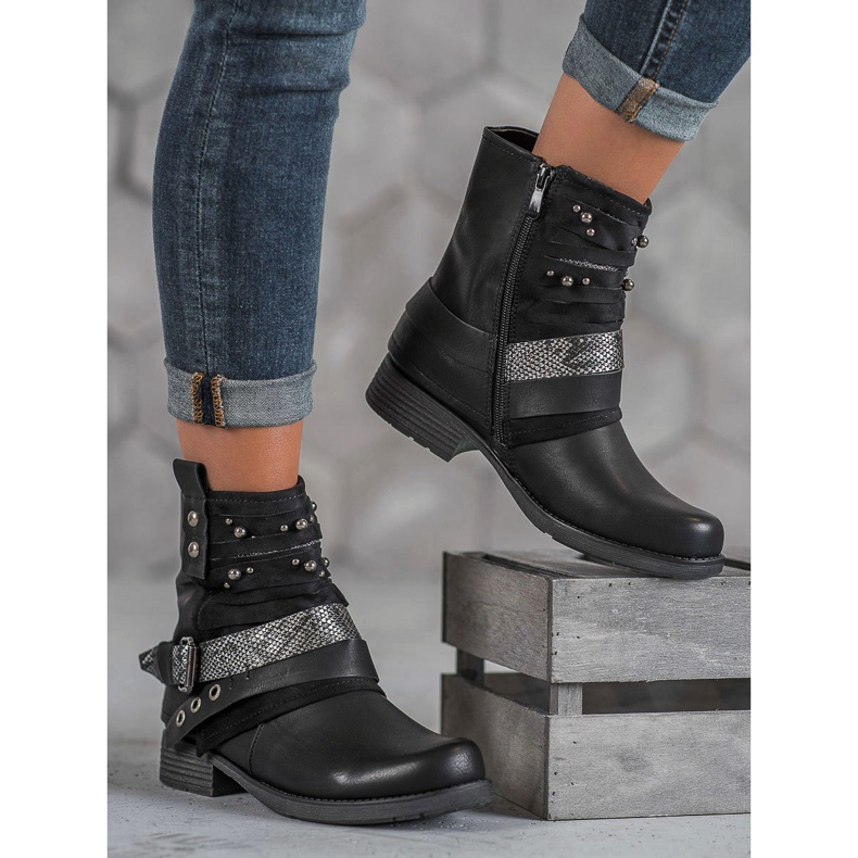 Bestelle Cizme Biker negru 1