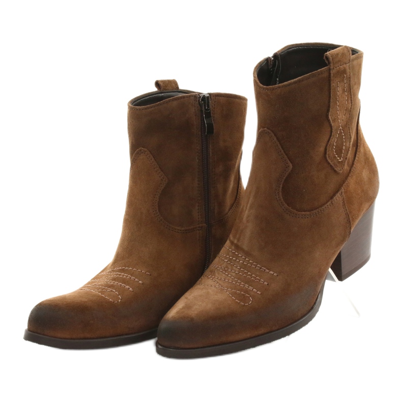 Cizme de cowboy Gamis 3837 din piele de căprioară maro 4