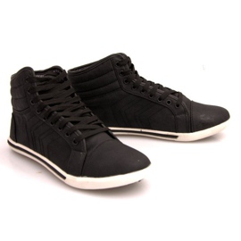 Adidași înalți la modă 012M negri negru 2