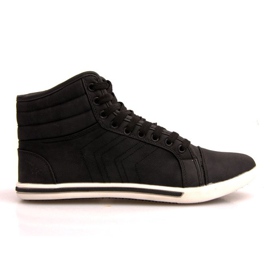 Adidași înalți la modă 012M negri negru 1
