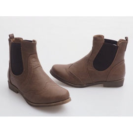 Cizme elegante cu bandă elastică Q314CAMEL maro 2