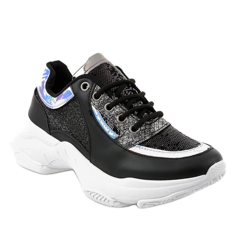 Încălțăminte sport neagră pentru femei W-3117 negru 1