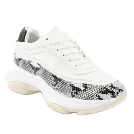 Pantofi sport YY-02 de șarpe albă multicolor 1