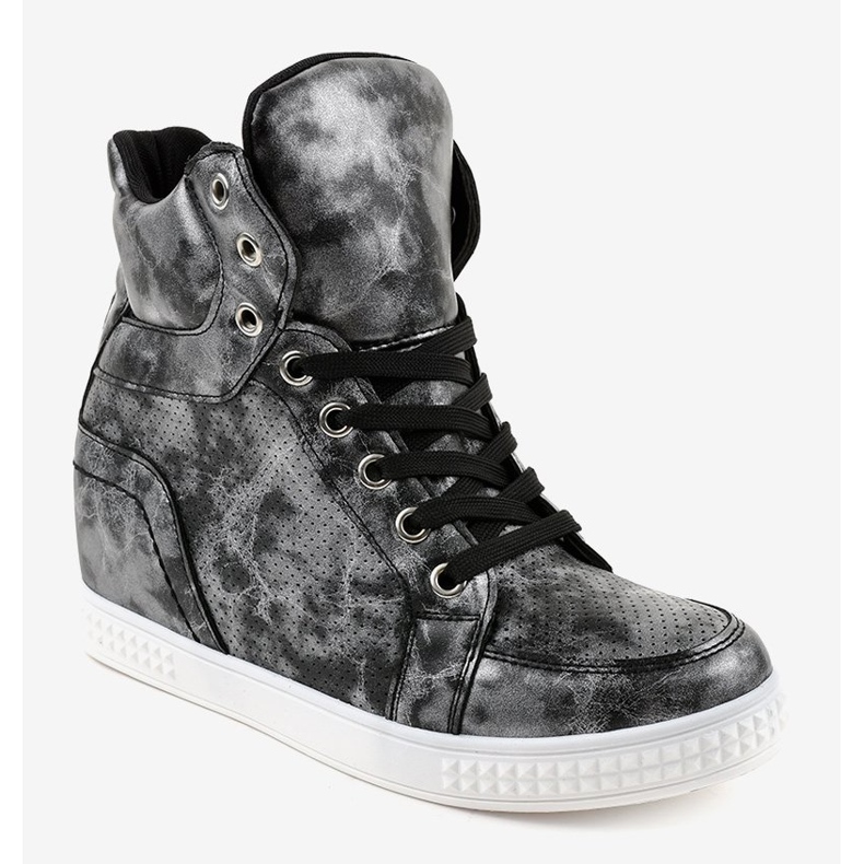 Adidași negri cu pene dantelate ON001 negru 1