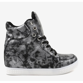 Adidași negri cu pene dantelate ON001 negru 2