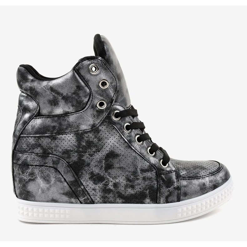 Adidași negri cu pene dantelate ON001 negru 2