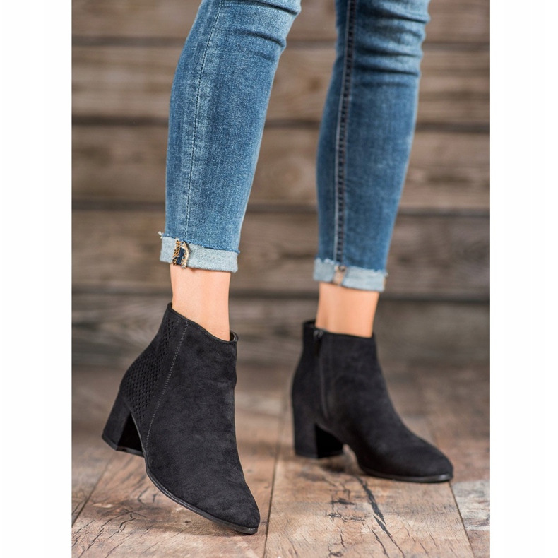 Filippo Cizme din piele de căprioară cu toc înalt negru 2