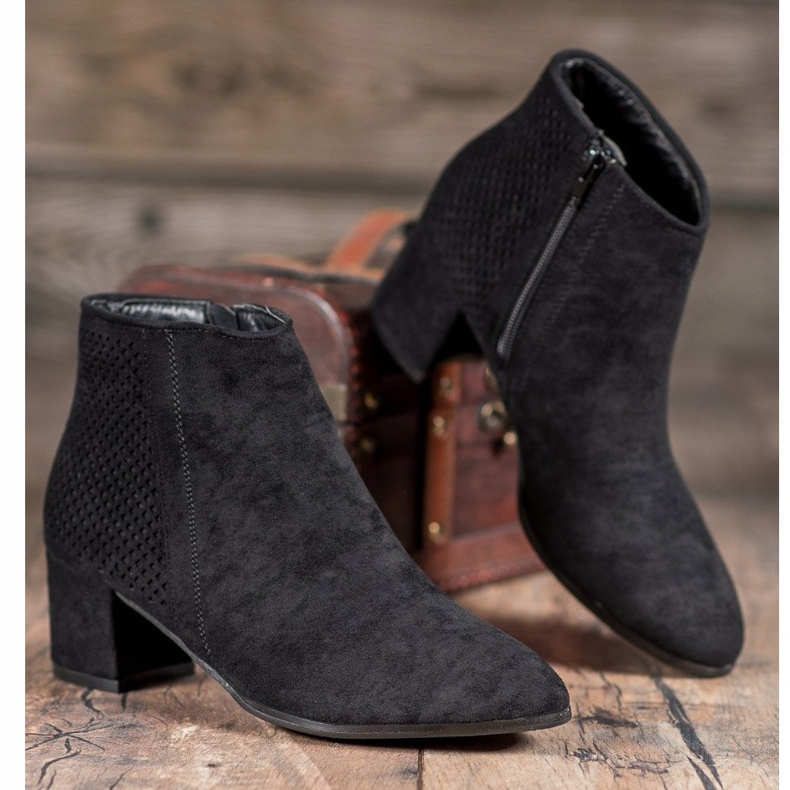 Filippo Cizme din piele de căprioară cu toc înalt negru 1