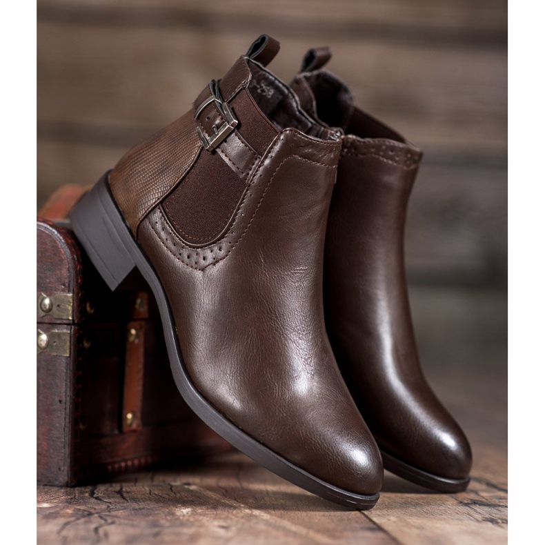 Anesia Paris Cizme joase pentru femei maro 1