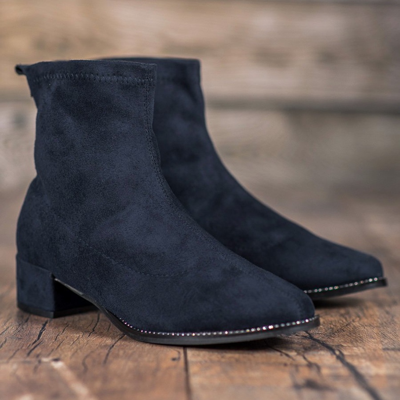 Small Swan Ghete din piele de căprioară albastru 1