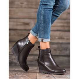 SHELOVET Cizme cu pană maro 1