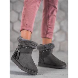 SHELOVET Mukluki Cu Cristale gri 1