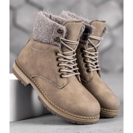 SHELOVET Trappers With Glitter bej 1