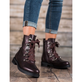 SHELOVET Ghete cu dantelă roșu multicolor 1