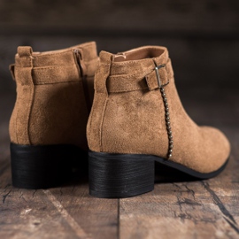 SHELOVET Cizme din piele de căprioară cu toc înalt maro 1