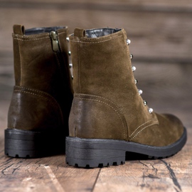 S. BARSKI Cizme Înalte Cu Mărgele verde 1