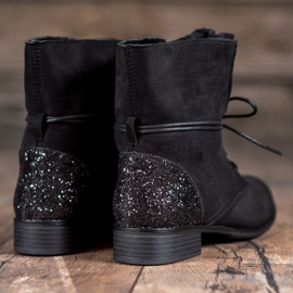 S. BARSKI Cizme negre cu dantelă negru 1 S. BARSKI Cizme negre cu dantelă negru 1