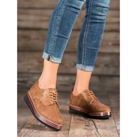 SHELOVET Încălțăminte pe platforma cu șarpe maro 2