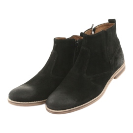 Riko Cizme Chelsea din piele intoarsa cu fermoar, neizolate, negre negru 3