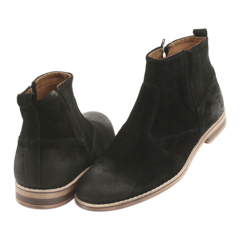 Riko Cizme Chelsea din piele intoarsa cu fermoar, neizolate, negre negru 4