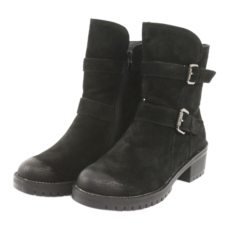 M.Daszyński Cizme din piele de antilopă neagră Daszyński 161 negru 3