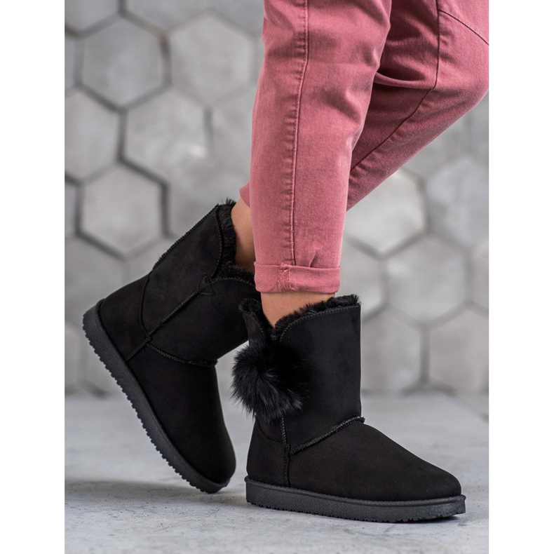 SHELOVET Mukluki Cu Pompom negru 1