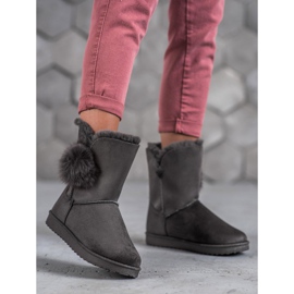 SHELOVET Mukluki Cu Pompom gri 1