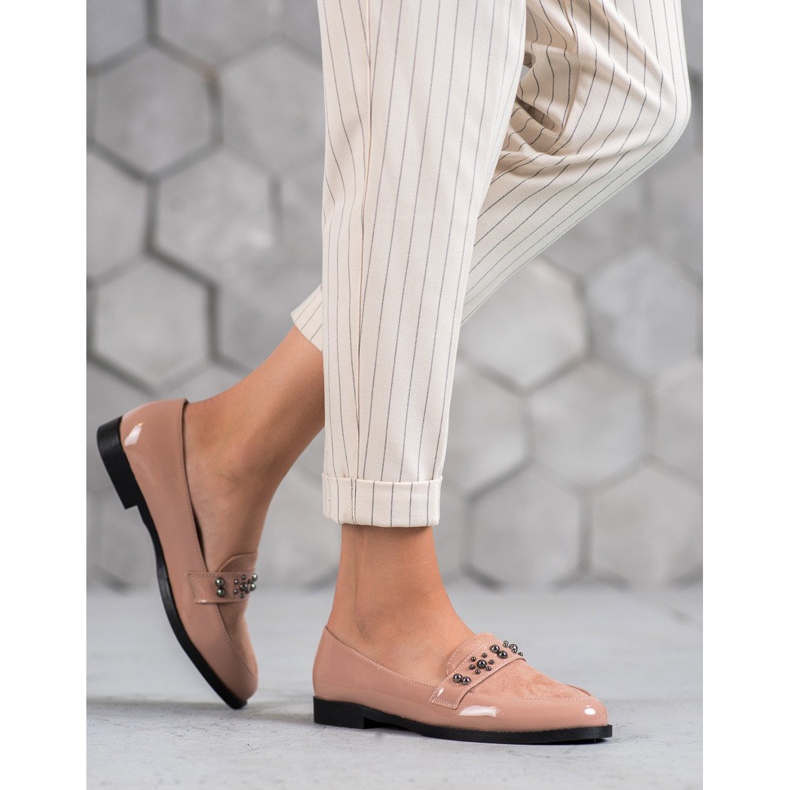 SHELOVET Mocasini lăcuți roz 1