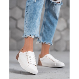 Bestelle Adidași din piele ecologică alb 2