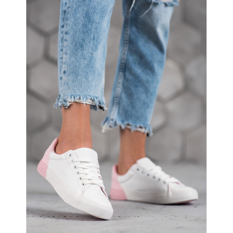 Bestelle Adidași din piele ecologică alb 1