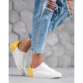 Bestelle Adidași din piele ecologică alb 2