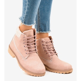 Cizme de drumeție roz fără izolație W-3033 2