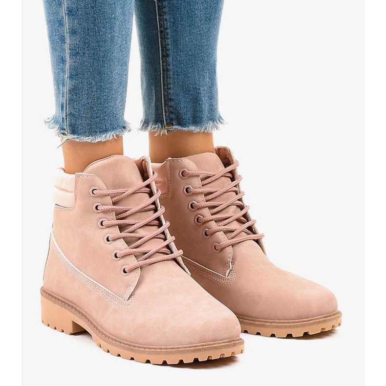 Cizme de drumeție roz fără izolație W-3033 1