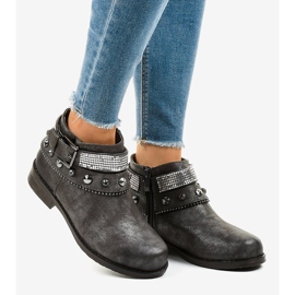 Ghete gri decorate cu fermoar LL178 2