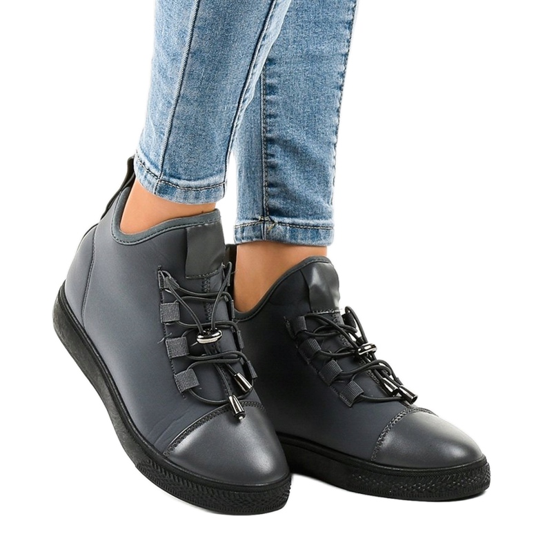 Adidași înalți gri, cu izolație cu pană XY-35 1