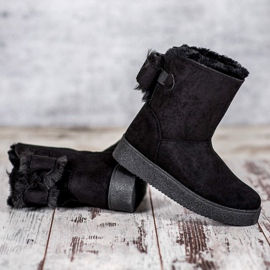 SHELOVET Mukluki cu un arc negru 1