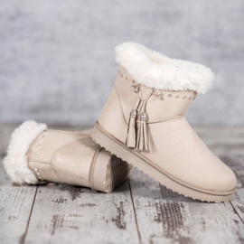 SHELOVET Mukluki Cu Cristale maro 1