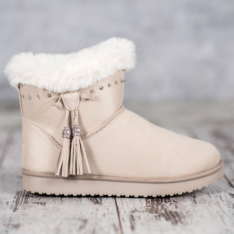 SHELOVET Mukluki Cu Cristale maro 2