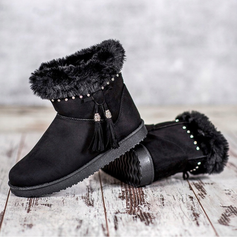 SHELOVET Mukluki Cu Cristale negru 2