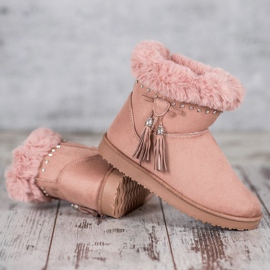 SHELOVET Mukluki Cu Cristale roz 2